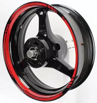 AxxL Мотоцикл 17 дюймов Custom Extra Thick Rim Наклейка STD1-F (красный)