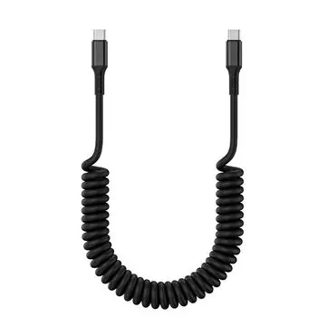 AXYO Type-C to cable curl cord type PD compatible 20V 3A 60W max fast charging data transfer Approximately 100cm long curled cable Compatible with