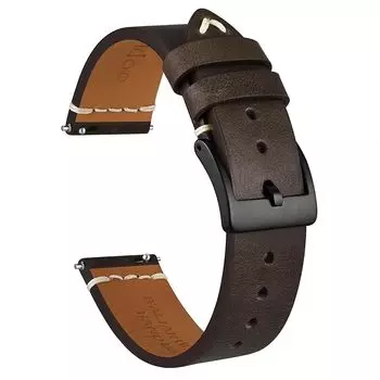 [Ayadoo] ремешок для часов 22 мм, итальянский кожаный ремешок для часов, быстросъемный сменный ремень из ретро-кожи, темно-коричневый сменный ремень, черная пряжка