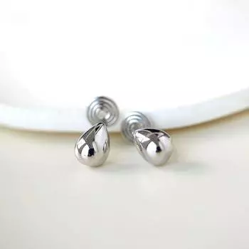 Ayao Water Drop Mosquito Coil Ear Clip Women Fashion Commuter Simple Cold Style Minimalist Fashionable Silver Metal Ear Studs Fashion A pair of silver ear clips without ear holes