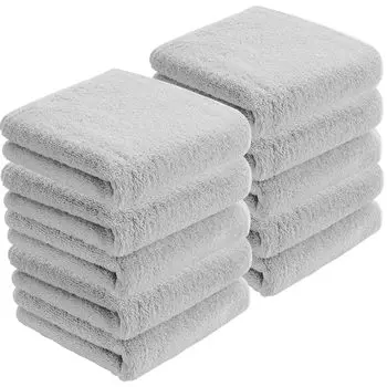 AYO Face Hotel Set of Light 34 x Highly Low Gift Towel, Specification, 10, Gray, Fluffy, 100% Cotton, 80cm, Absorbent, Durable, Plain, Shedding,