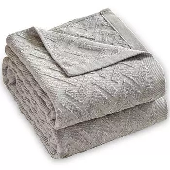 AYO Одно полотенце Стильное Воздушно-стеганое Мягкое для Дивана Машина Уменьшает Пот и Идеальный Подарок для или на День рождения 140 x 190 Одеяло, 100% Хлопок, Одеяло, серый