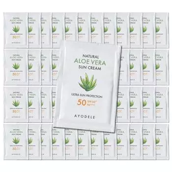 Солнцезащитный крем Ayodele Aloe Vera, одноразовый, 5 мл x 50 листов, 50 штук