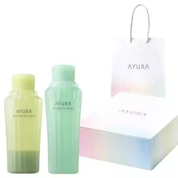 Ayura [healing gift] bath care set meditation bath t bathing charge 300ml + aromatic wash body cleansing charge 300ml present healing relaxation