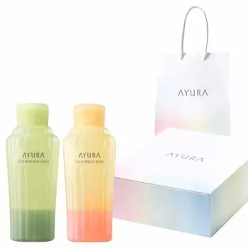 AYURA [Healing Gift] Bath Fee Set [Meditation Bath T 300mL + Night Treat Bath 300mL] Present Healing Relaxation Bath Salts Bath Oil