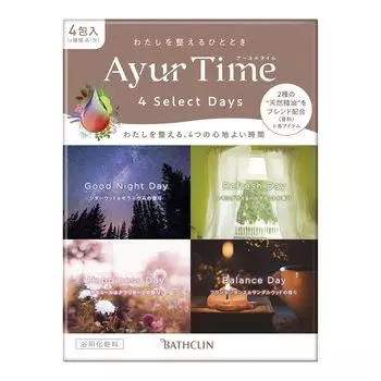 Ayurtime Four Select Days Bath Salt Assortment 40g x 4 sachets sachet each of 4 4 scents Natural essential oils (1 types)