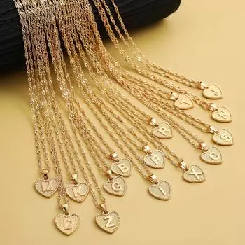 AZ 26 инициалы имя ожерелья кулон в форме сердца ожерелье с буквами алфавита для женщин 2023 женские колье-цепочки ювелирные изделия модные подарки