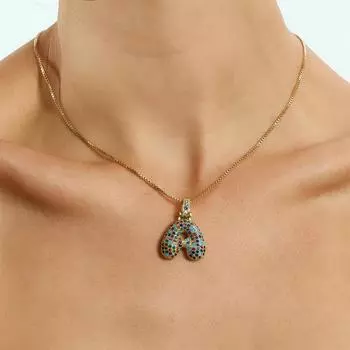 AZ Alphabet позолоченный кулон из нержавеющей стали ожерелье с инициалами ожерелье для женщин кулон ювелирные изделия подарок A