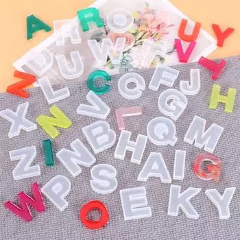 AZ брелок для ключей с алфавитом, кристаллическая смола, инструменты для изготовления ювелирных изделий, силиконовая форма, УФ-эпоксидная смола