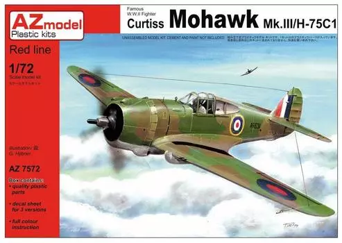 AZ model Curtiss Mohawk plastic model AZM7572 1/72 Mk.3/H-75 RAF/France