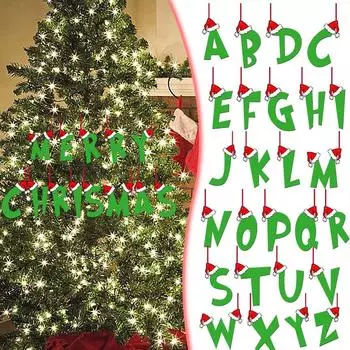 AZ Рождественская 2D Буква Подвеска Рождественские Украшения Украшения 2025 Подарки Рождество DIY Navidad N3I9 J-1pcs