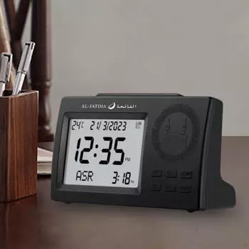 Azan Alarm Clock Table Temperature Snooze Prayer for Bedroom Dormitory Home Blacak