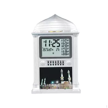 Азан будильник цифровой с температурой домашний декор таблица времени молитв silvery