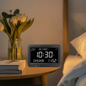 Азан Будильник Исламская Мусульманская Молитва Цифровая Таблица для Дня Отца, Дом Black White Screen