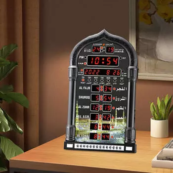 Азан Часы Мусульмане Молятся Время Напоминая ЖК-Будильник Цифровой