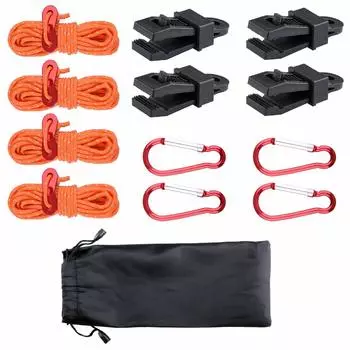 Azarxis веревка для палатки со светоотражающим материалом, паракорд, алюминиевая гибкая фурнитура, 5 мм, 5 м, набор из брезентовой веревки, карабин для кемпинга и палатки на открытом воздухе