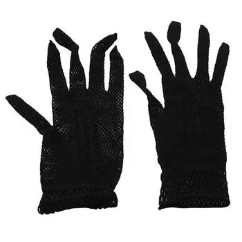 Ажурные сетчатые перчатки, модные женские перчатки, летние защитные кружевные элегантные перчатки в женском стиле чёрный
