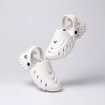 Ажурные тапочки, женские сандалии, повседневная обувь с дырочками, пара больших размеров, дышащие пляжные шлепанцы, летняя женская обувь на плоской подошве 46 белый