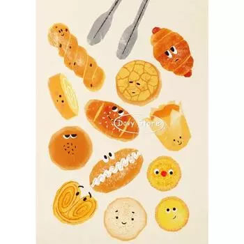 Азиатская еда Дим сам Эг тарт Бао Цзяоцзы Плакаты и принты Холст Живопись Настенное искусство Картины для декора кухни и столовой 21cm30cm NoFrame