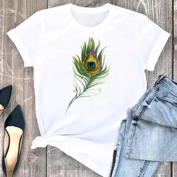 (Азиатский размер) Футболка, милый стиль, тренд 90-х годов, милая женская футболка, женская одежда с коротким рукавом, модные футболки с принтом и рисунком S