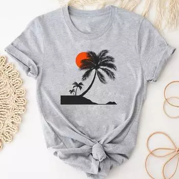 (Азиатский размер)Футболка модная футболка Tree Trend милая милая стиль 90-х годов милая одежда повседневная женская футболка с коротким рукавом с принтом женская женская футболка с графикой S