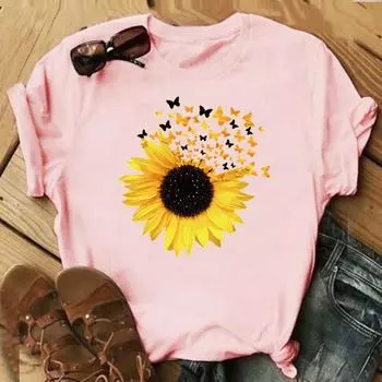 (Азиатский размер)Футболка модная милая милая футболка 90-х годов с модным трендом бабочки, одежда, повседневная женская футболка с коротким рукавом и принтом, женская футболка с графикой S