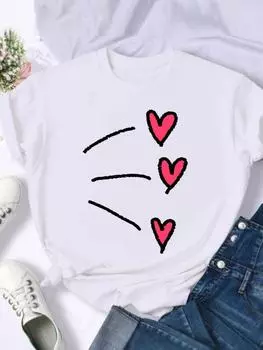 (Азиатский размер) Футболка, одежда, акварель, милый стиль, милые повседневные модные принты, женские повседневные женские топы с графическим рисунком, футболки с короткими рукавами S