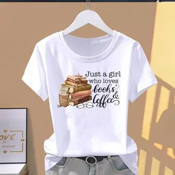 (Азиатский размер) Футболка с графическим принтом, одежда, модная, с буквами, милая, женская, повседневная, с принтом, женская, повседневная, с коротким рукавом, футболки S