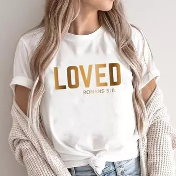 (Азиатский размер) Футболка с графическим принтом, повседневная футболка с принтом в стиле «вера», женская повседневная футболка с коротким рукавом S