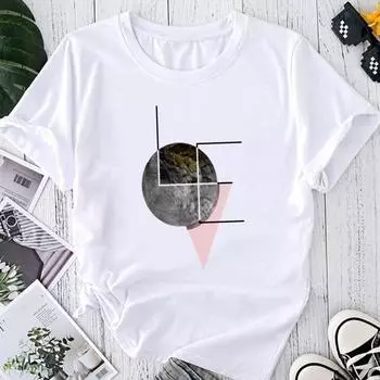 (Азиатский размер) Футболка с графическим принтом, женская футболка с любовным письмом в стиле 90-х, милый тренд, женский летний топ, женская футболка, повседневная модная футболка с коротким рукавом S