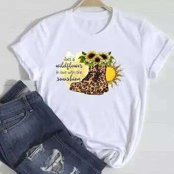 (Азиатский размер)Футболка с леопардовым принтом, тренд 90-х годов, повседневная модная футболка с коротким рукавом, женская футболка с принтом, женская футболка с графикой S