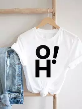 (Азиатский размер) Футболка с милой надписью, милая женская одежда, футболка с женским принтом, модные женские футболки с короткими рукавами и графикой S