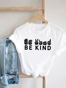 (Азиатский размер) Футболка с милой надписью, милая женская одежда, футболка с женским принтом, модные женские футболки с короткими рукавами и графикой S