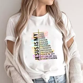 (Азиатский размер) Футболка с рисунком, одежда, женская повседневная модная футболка с принтом, женский повседневный женский топ Faith, милые футболки с короткими рукавами и буквами S