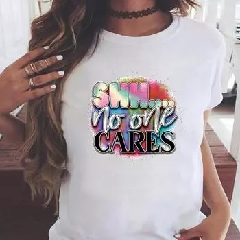 (Азиатский размер) Футболка с рисунком в стиле акварели Sweet 90s, повседневная модная футболка с принтом для женщин, повседневная женская футболка с коротким рукавом S