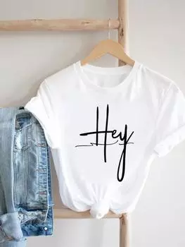 (Азиатский размер) Футболка в акварельном стиле, тренд 90-х годов, милая женская одежда, футболка с женским принтом, модные женские футболки с короткими рукавами и графикой S