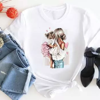 (Азиатский размер) Футболка женская Love Sweet 90-х годов, милая трендовая футболка с принтом для мамы и мамы, модная женская одежда, футболки с короткими рукавами и графикой S