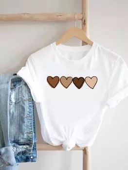 (Азиатский размер) Футболка женская Love Trend милая сладкая одежда 90-х годов футболка женская с принтом модные женские футболки с короткими рукавами и графикой S