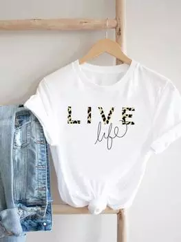 (Азиатский размер) Футболка, женская одежда, футболка Love Sweet, милые трендовые женские футболки 90-х годов с принтом, модные женские футболки с короткими рукавами и графикой S