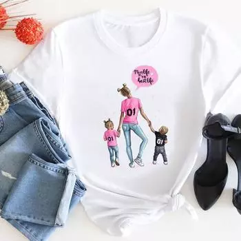 (Азиатский размер) Футболка женская с принтом, футболка Sweet Love Mom Mother Trend, модная женская одежда 90-х годов, футболки с короткими рукавами и графикой S