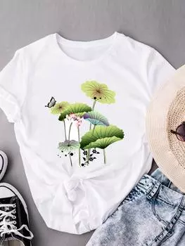 (Азиатский размер) Футболки с коротким рукавом T Clothing Fashion Print Женская 90-е сладкая милая повседневная женская футболка с графическим принтом S