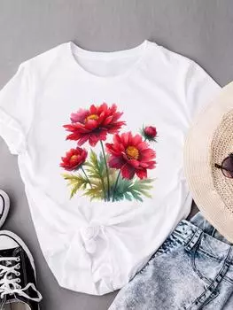 (Азиатский размер) Милый тренд 90-х, милые футболки с коротким рукавом, футболка, модная принтованная женская повседневная женская футболка с графическим принтом S