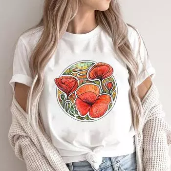 (Азиатский размер) Модная акварельная милая женская повседневная футболка в стиле 90-х с трендовым принтом, повседневная женская футболка с графическим принтом, футболки с короткими рукавами S