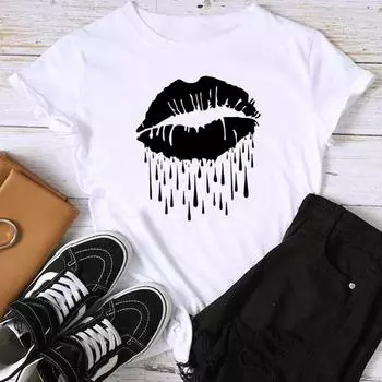 (Азиатский размер) Модная милая футболка с графическим принтом в стиле 90-х, женская повседневная футболка, повседневная женская футболка с коротким рукавом S