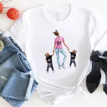 (Азиатский размер) Mom Mama Love Sweet Love Trend женская футболка с принтом модная футболка женская с коротким рукавом женская одежда футболки с графикой S