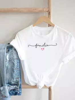 (Азиатский размер) Одежда, футболка, футболка Sweet Love, милый тренд 90-х годов, женский топ с принтом, модные женские футболки с короткими рукавами и графикой S