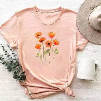 (Азиатский размер)Одежда, повседневная акварельная тенденция, милая футболка с короткими рукавами 90-х годов, модная футболка, женская футболка с принтом, женская женская футболка с графикой S