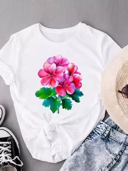 (Азиатский размер) Прекрасный тренд 90-х годов футболки с коротким рукавом футболка модный принт женский повседневный женский топ с графическим принтом S