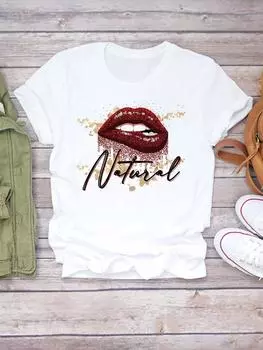 (Азиатский размер) Стиль с буквенным принтом, милая акварельная женская футболка с коротким рукавом и модным принтом, женская футболка, верхняя одежда, повседневная футболка, женские футболки с графическим рисунком S