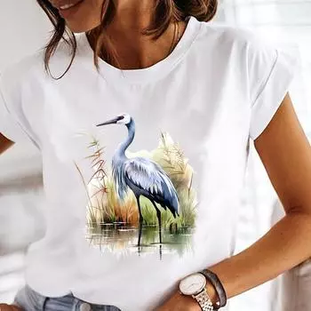 (Азиатский размер) тренд сладкий прекрасный цветок женская футболка верхняя одежда повседневная печать короткий рукав футболка мода принт женская женская графическая футболка S